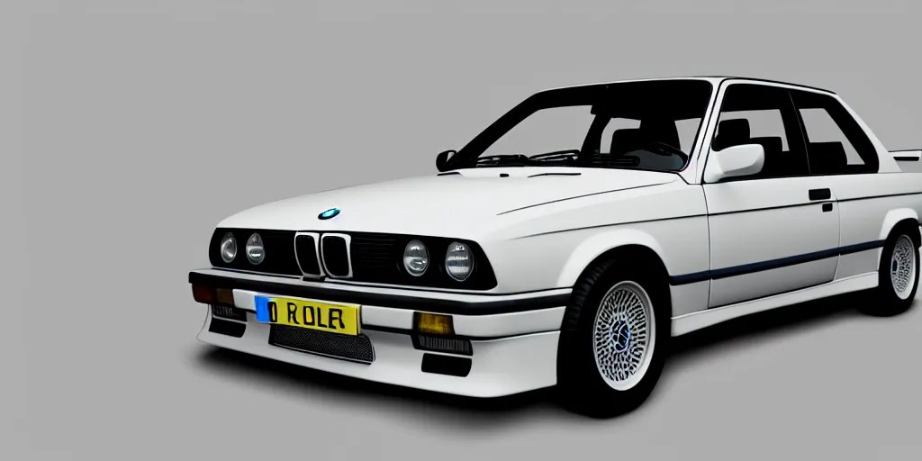 1989 BMW e30 schematic. Octane render, 4k, 8k, unreal Stable