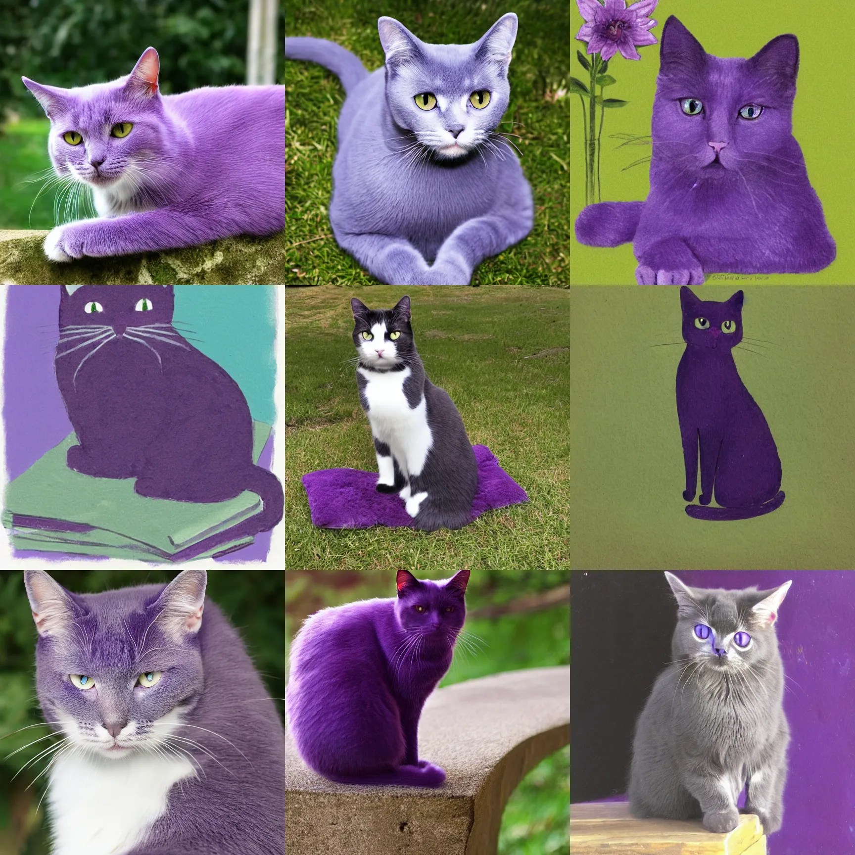 a purple cat sitting Stable Diffusion OpenArt