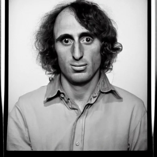 Mugshot Portrait of Tiny Tim, taken in the 1970s, Stable Diffusion