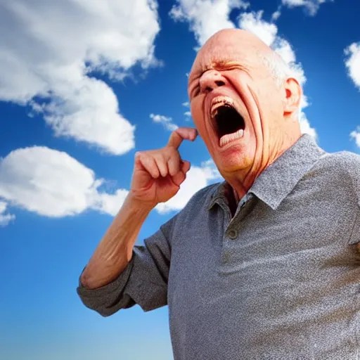 old man yelling at the clouds Stable Diffusion