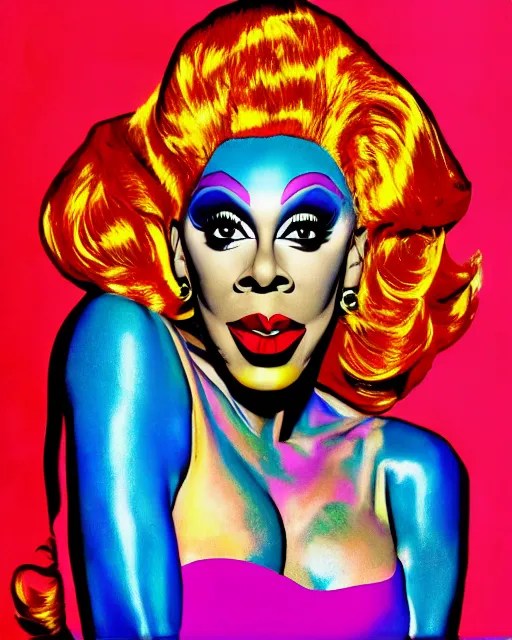 pop art of of drag queen rupaul, portrait,, perfect Stable Diffusion