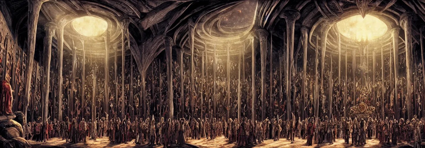the great hall of valhalla, hall of the slain in asgard Stable Diffusion
