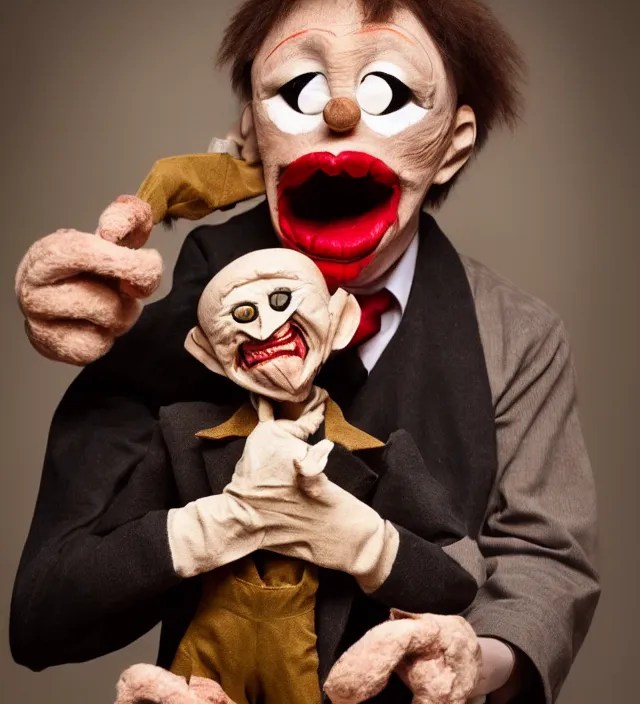 hyper realistic photography of horror ventriloquist Stable Diffusion