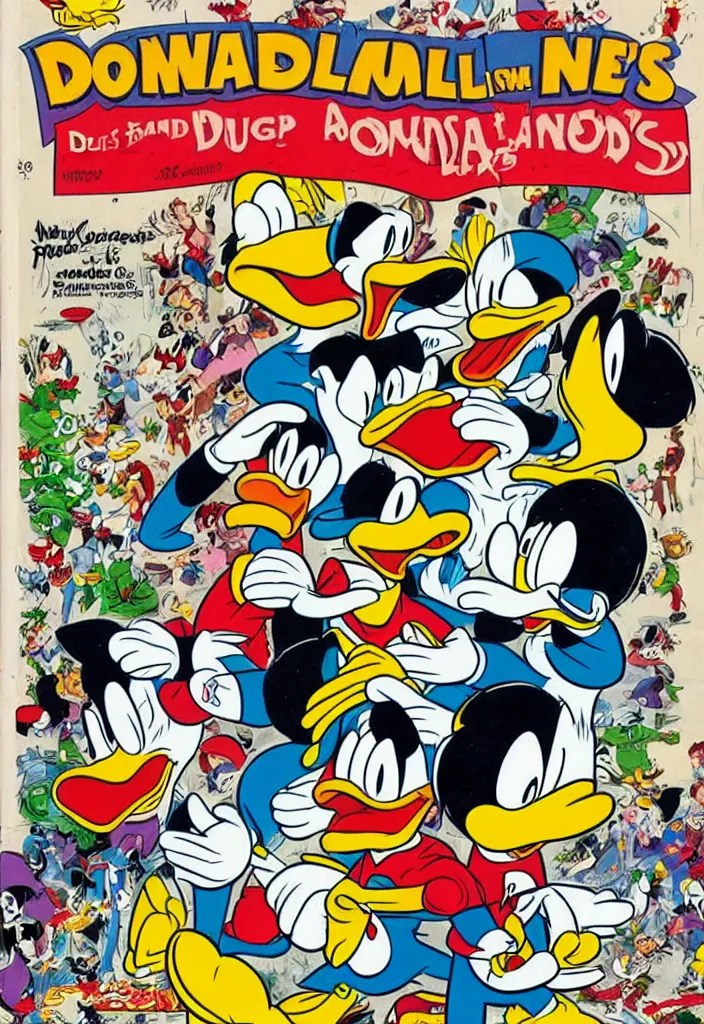 donald duck's drug addiction, comic book cover by don Stable Diffusion