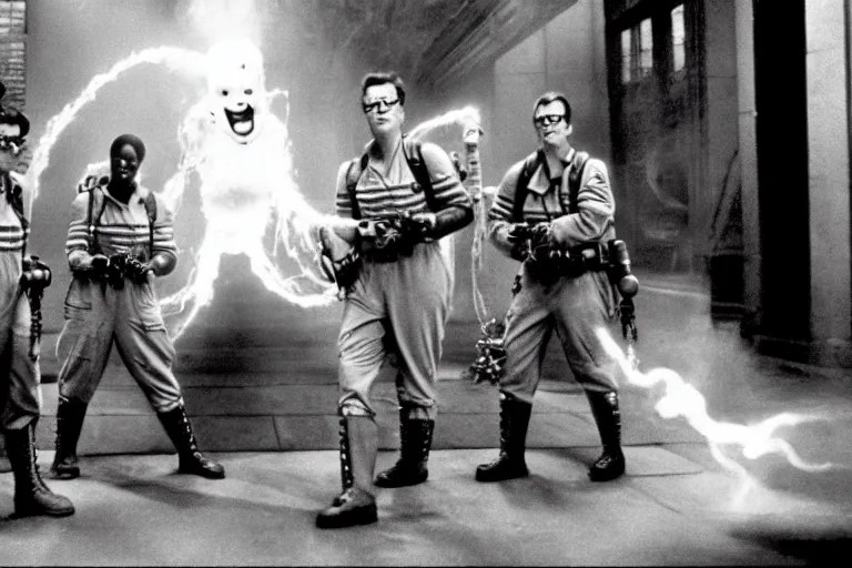 ghostbusters capturing casper the friendly ghost, Stable Diffusion