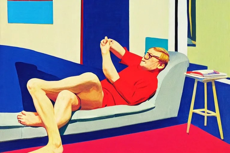 Couch Surfing by David Hockney, Andy Shaw, Edward Stable Diffusion