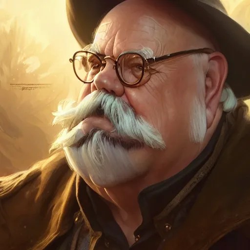 Wilfred Brimley, closeup, D&D, fantasy, intricate, Stable Diffusion