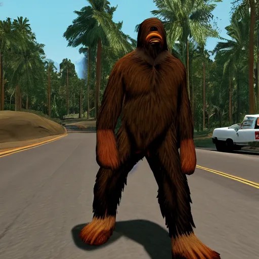 bigfoot in gta san andreas caught on camera, leaked Stable Diffusion