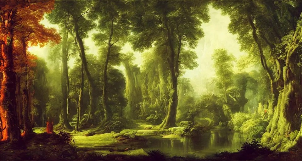 Enchanted and magic forest, by John Martin Stable Diffusion OpenArt
