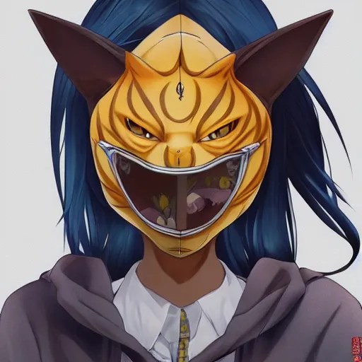 portrait of phony in the cat mask, anime fantasy Stable Diffusion OpenArt