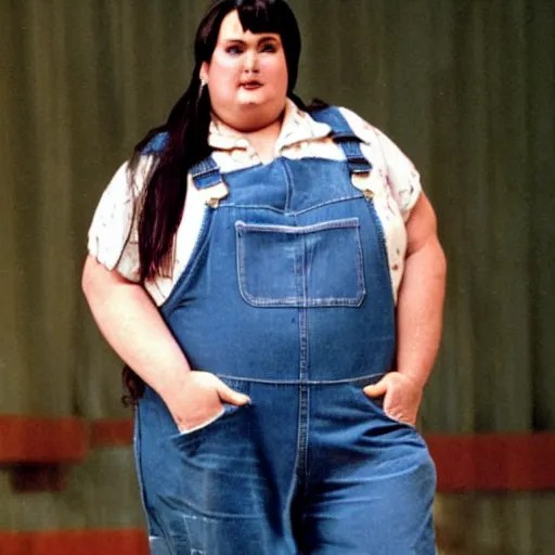 demi moore as a very fat woman, wearing overalls Stable Diffusion