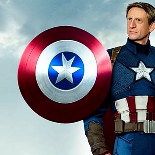 “A still of Tony Hawk as Captain America in the film Stable Diffusion