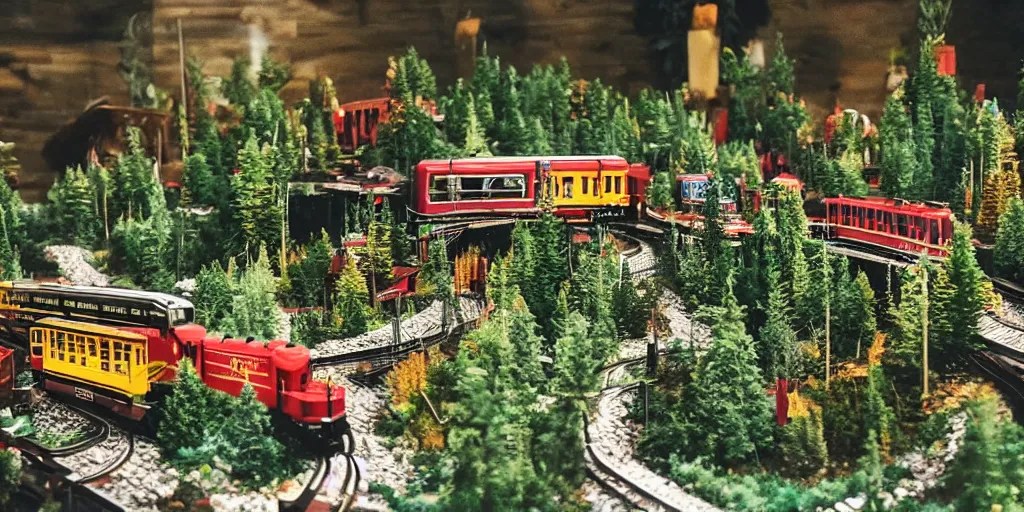 extremely elaborate lionel train set, elaborate Stable Diffusion