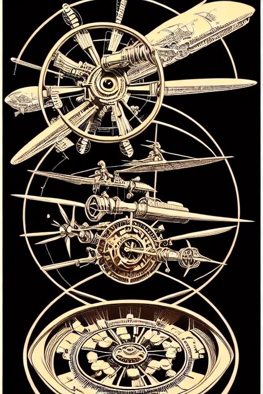 steampunk gyroscope flying machine, high details, Stable Diffusion