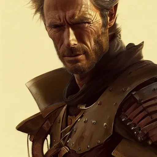 rugged male knight, young clint eastwood, headshot, Stable Diffusion