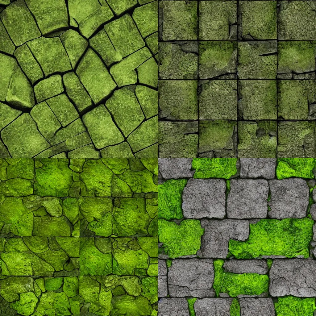 mossy cobblestone wall texture Stable Diffusion