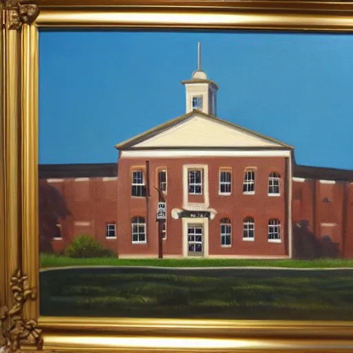 beautiful oil painting of galva elementary school in Stable Diffusion