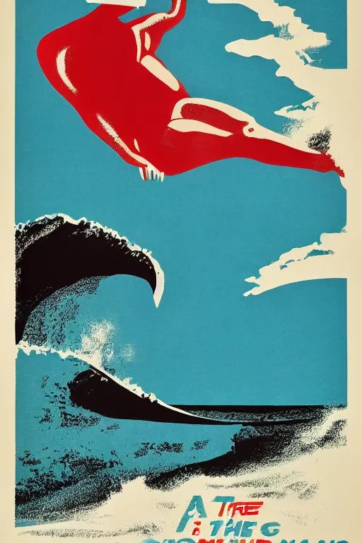 a mid century modern film poster of point break Stable Diffusion