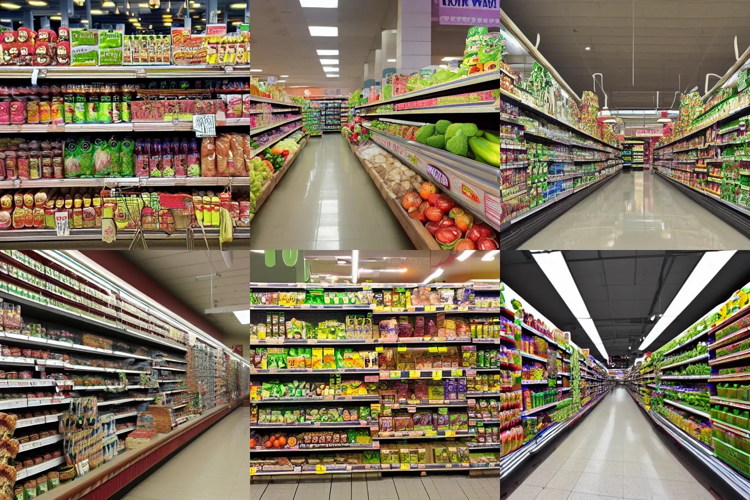 distorted grocery store, wavy walls Stable Diffusion OpenArt