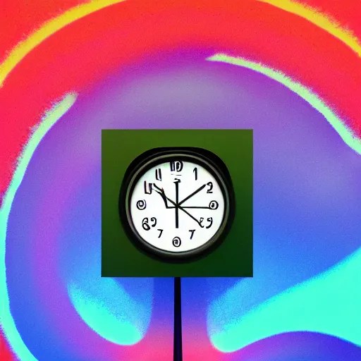A melting clock, digital art, trippy, trending on Stable Diffusion