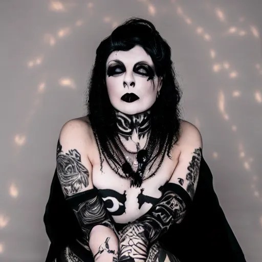 a pretty punk goth mommy woman in high quality studio | Stable Diffusion