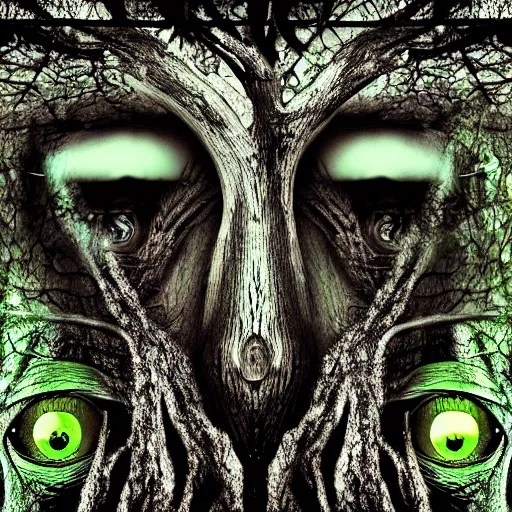 the trees have eyes and they're watching me, acid Stable Diffusion OpenArt