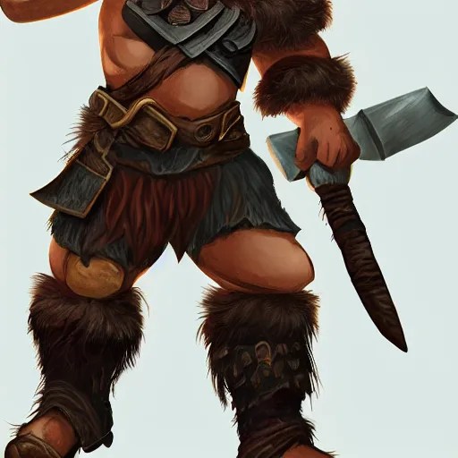 male halfling barbarianrogue, dungeons and dragons, Stable Diffusion