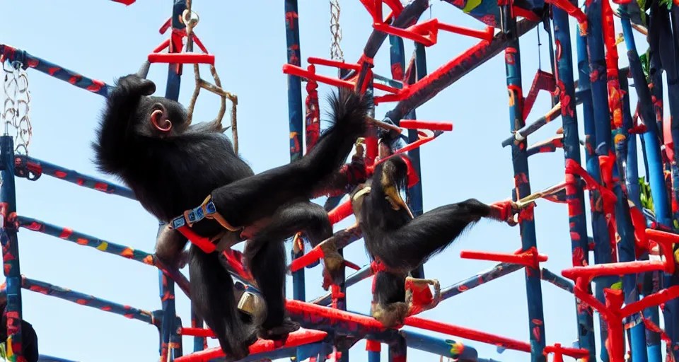 chimpanzee on the ninja warrior course Stable Diffusion OpenArt