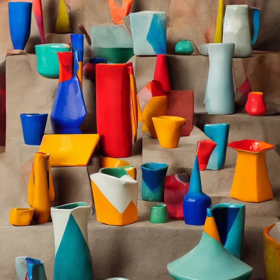 beautiful ceramics studio photograph of a tall Stable Diffusion OpenArt