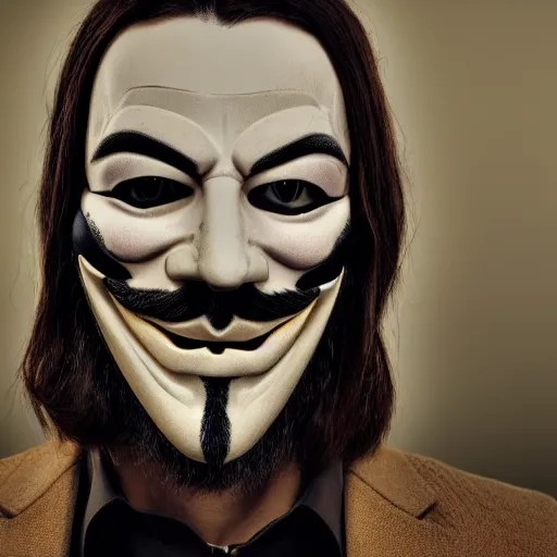 man wearing guy fawkes mask, professional cosplay, Stable Diffusion