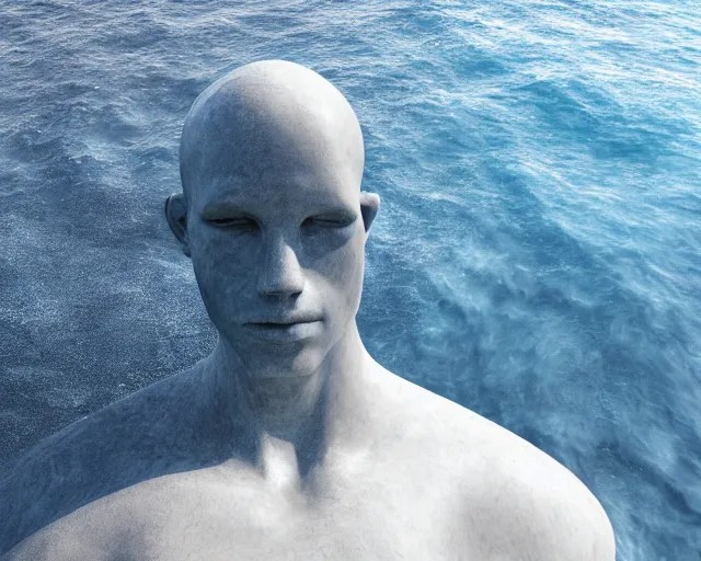 a giant sculpture of an abstract human head on the Stable Diffusion