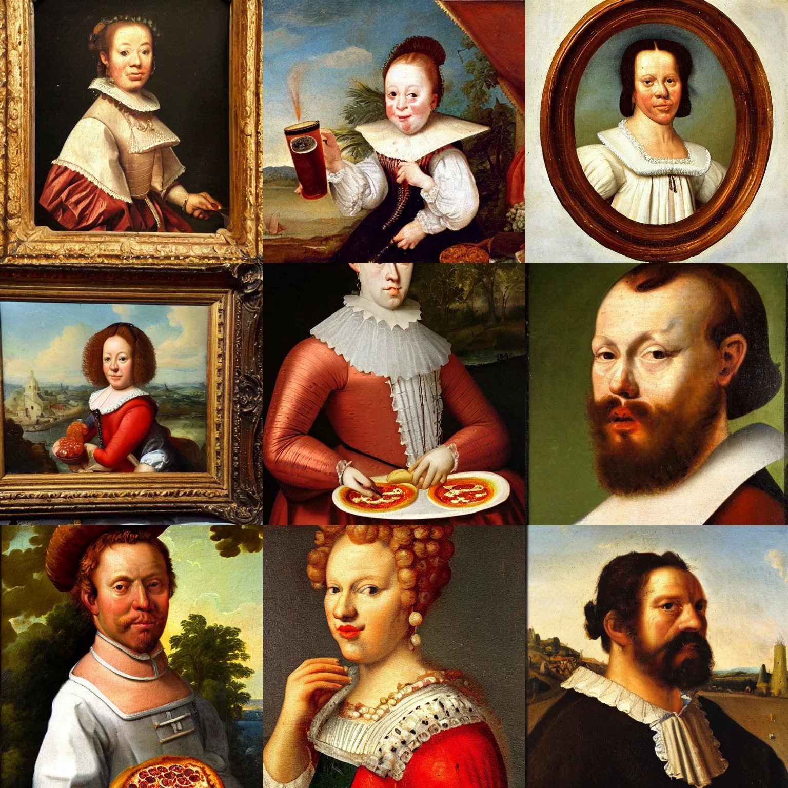 Dutch portrait from the 1600s, old oil painting Stable Diffusion