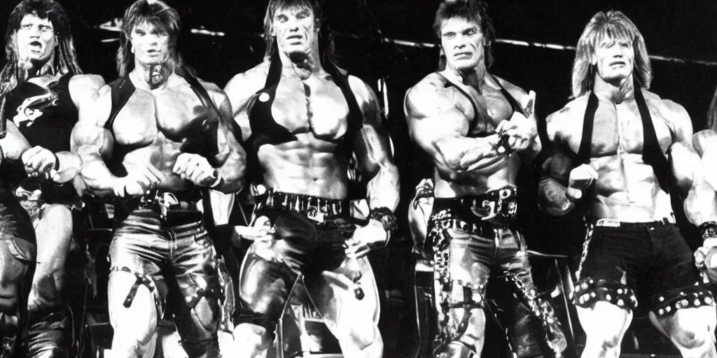 photo off arnold schwarzenegger, sylvester stallone, Stable Diffusion