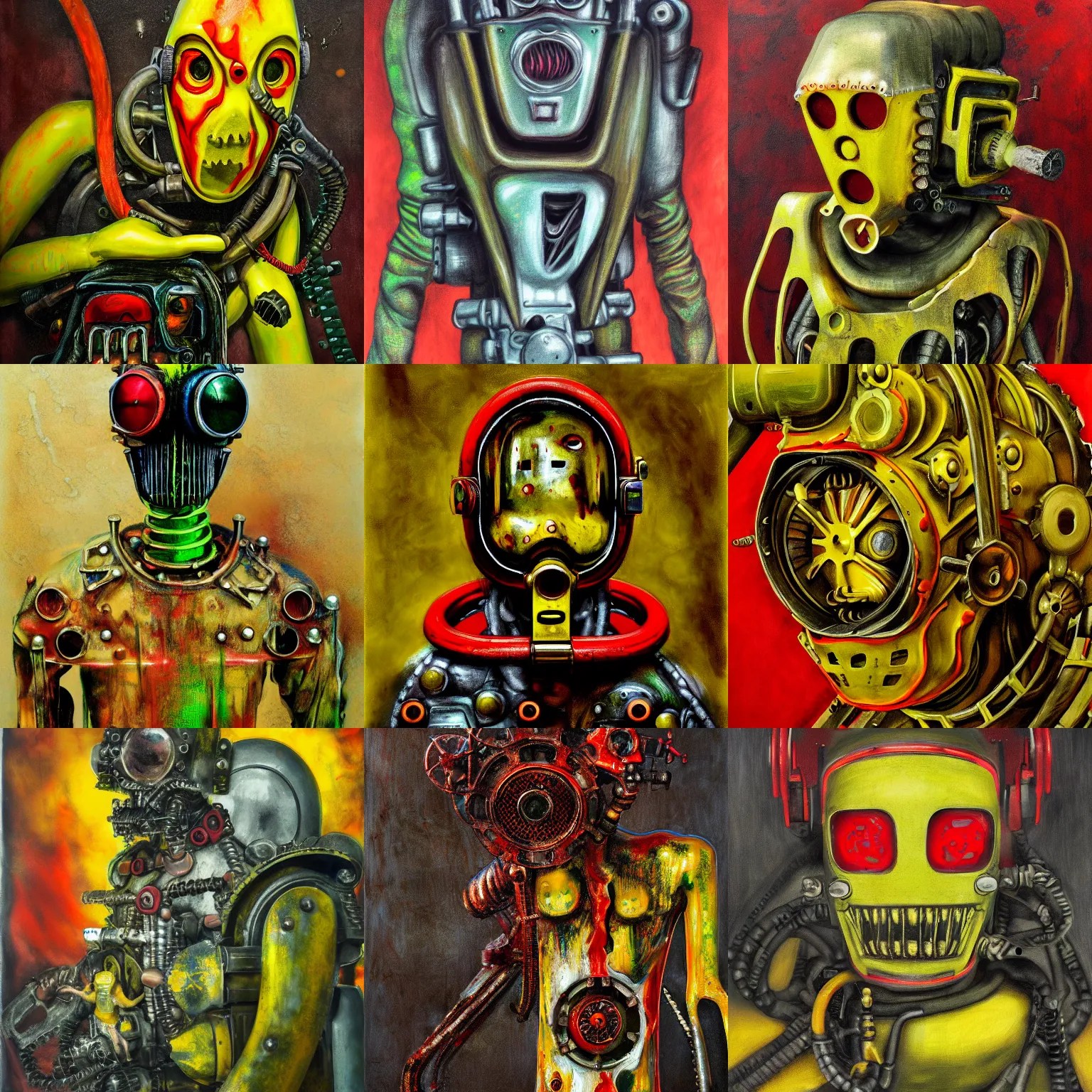 yellow, red, green, toaster strudel, dark, gothic, Stable Diffusion