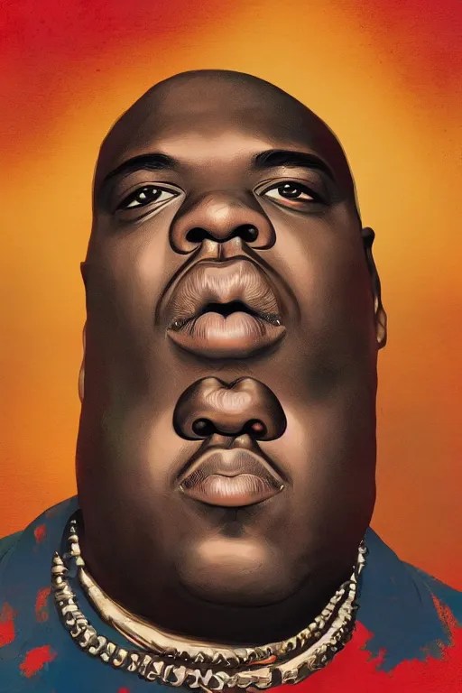a portrait of biggie smalls in style of rudy Stable Diffusion OpenArt