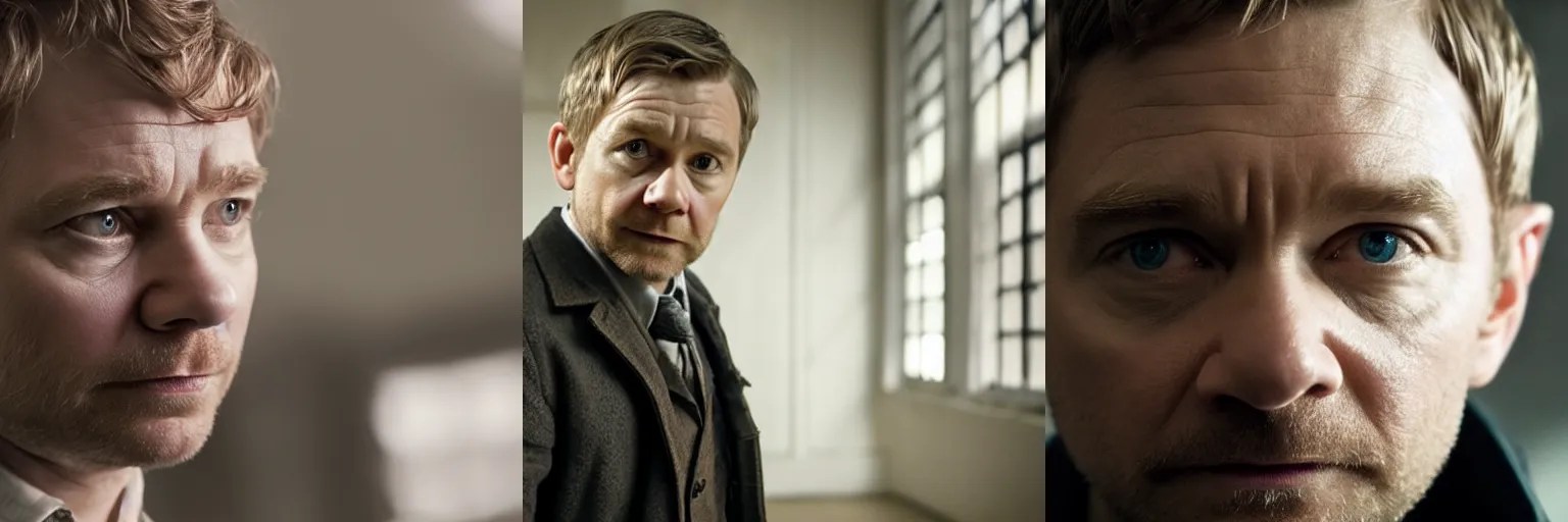 closeup of Martin Freeman as a detective in a movie Stable Diffusion OpenArt