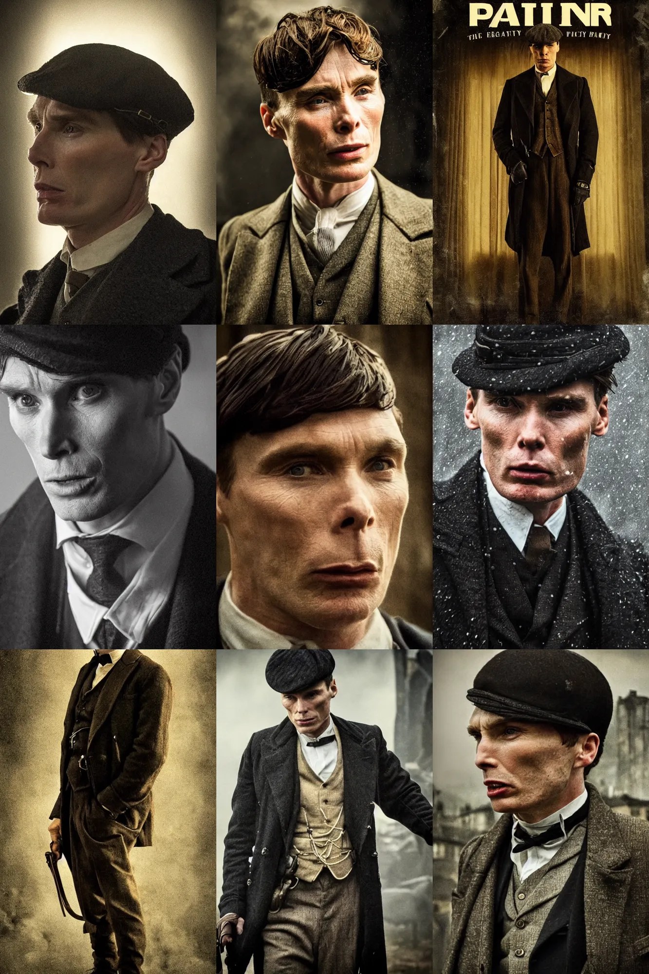 portrait Cillian Murphy in Peaky Blinders roaring very Stable