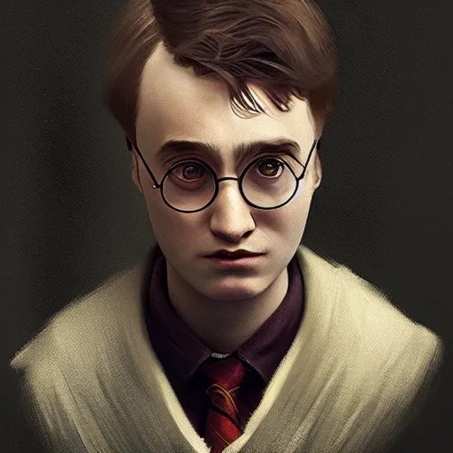 Very detailed Harry Potter , artwork portrait by Stable Diffusion