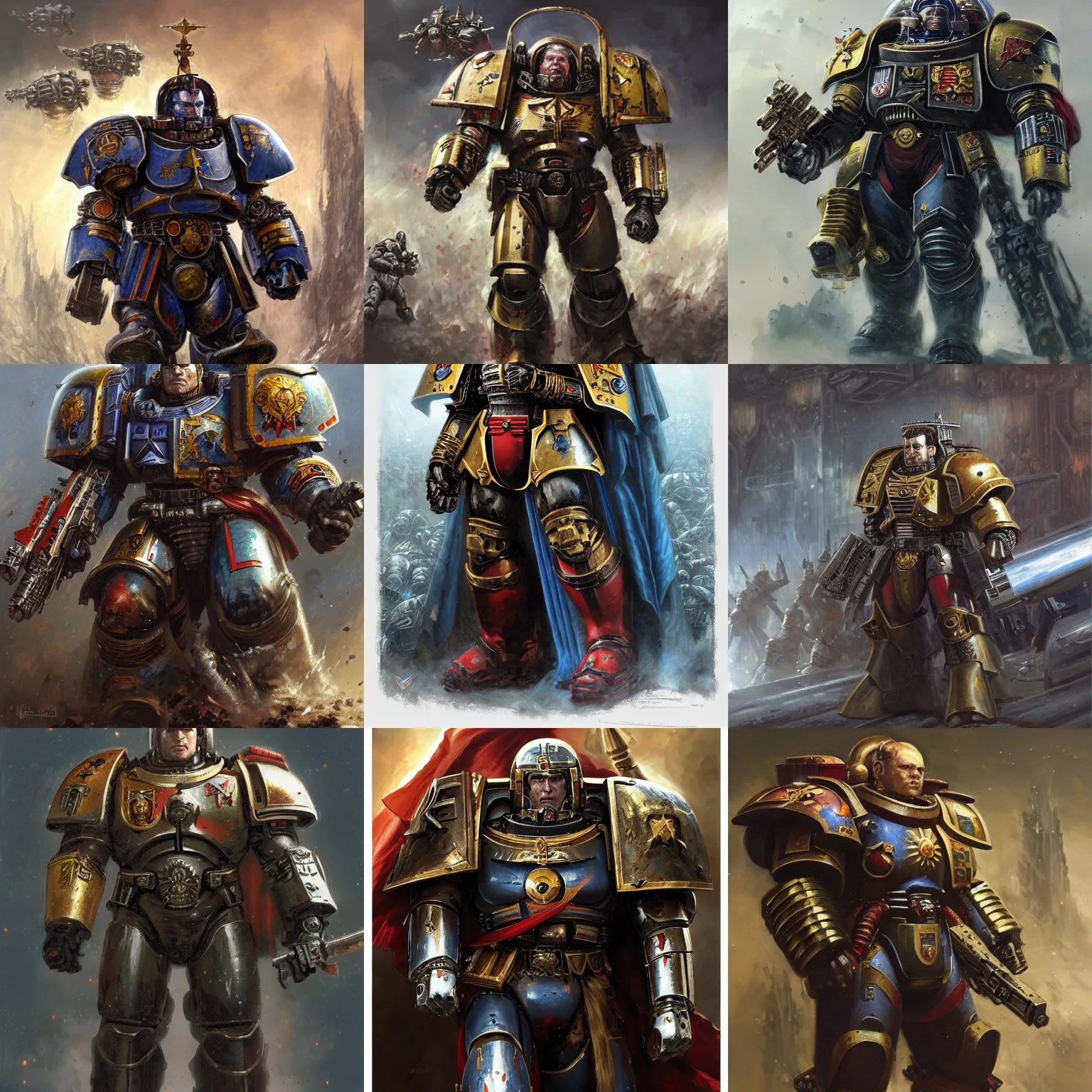 Henry Cavill as a space marine Primarch, warhammer Stable Diffusion
