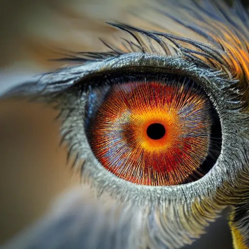 fiery whimsical emotional eyes of a microscopic Stable Diffusion