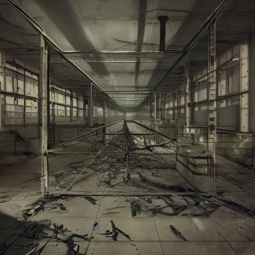 maximum security insanity prison interior, by zdzisław Stable