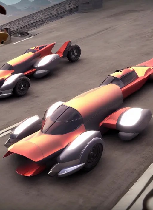 supersonic acrobatic rocket powered battle cars, Stable Diffusion