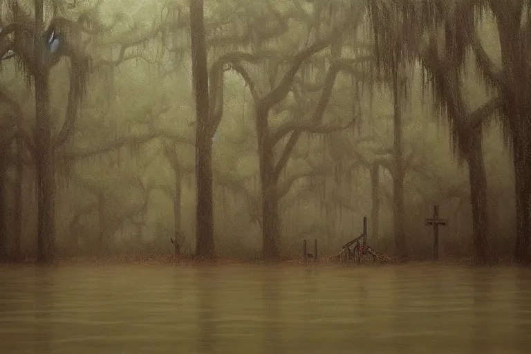 scene from louisiana swamps, graveyard, voodoo, Stable Diffusion OpenArt