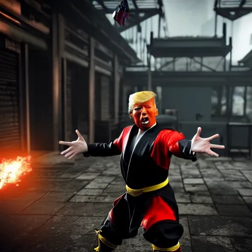 donald trump, whoopsie guy, mortal kombat, gameplay, Stable Diffusion