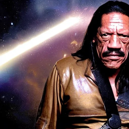 Danny Trejo as Machete in Space, ethereal volumetric Stable Diffusion