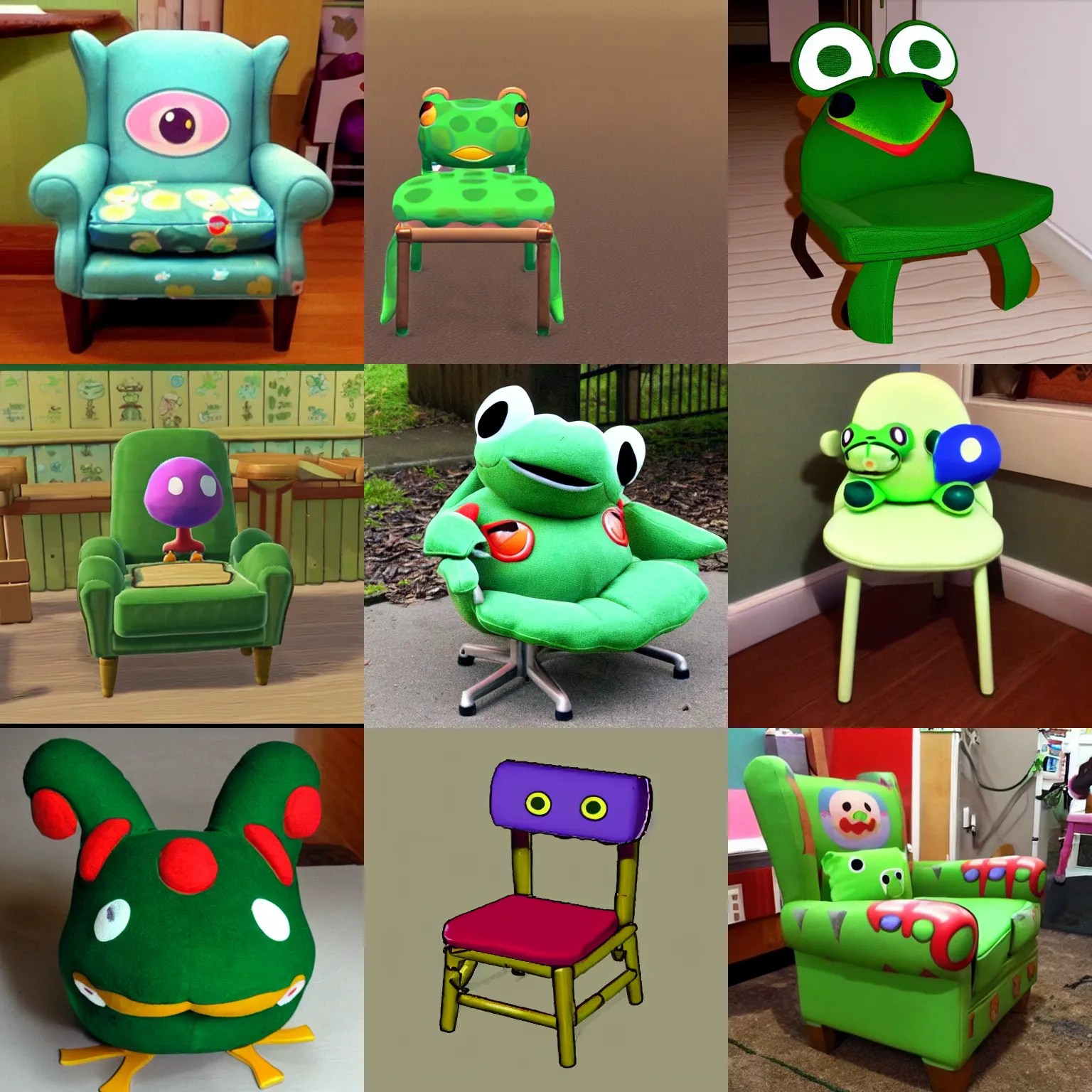 froggy chair from animal crossing, cute Stable Diffusion OpenArt