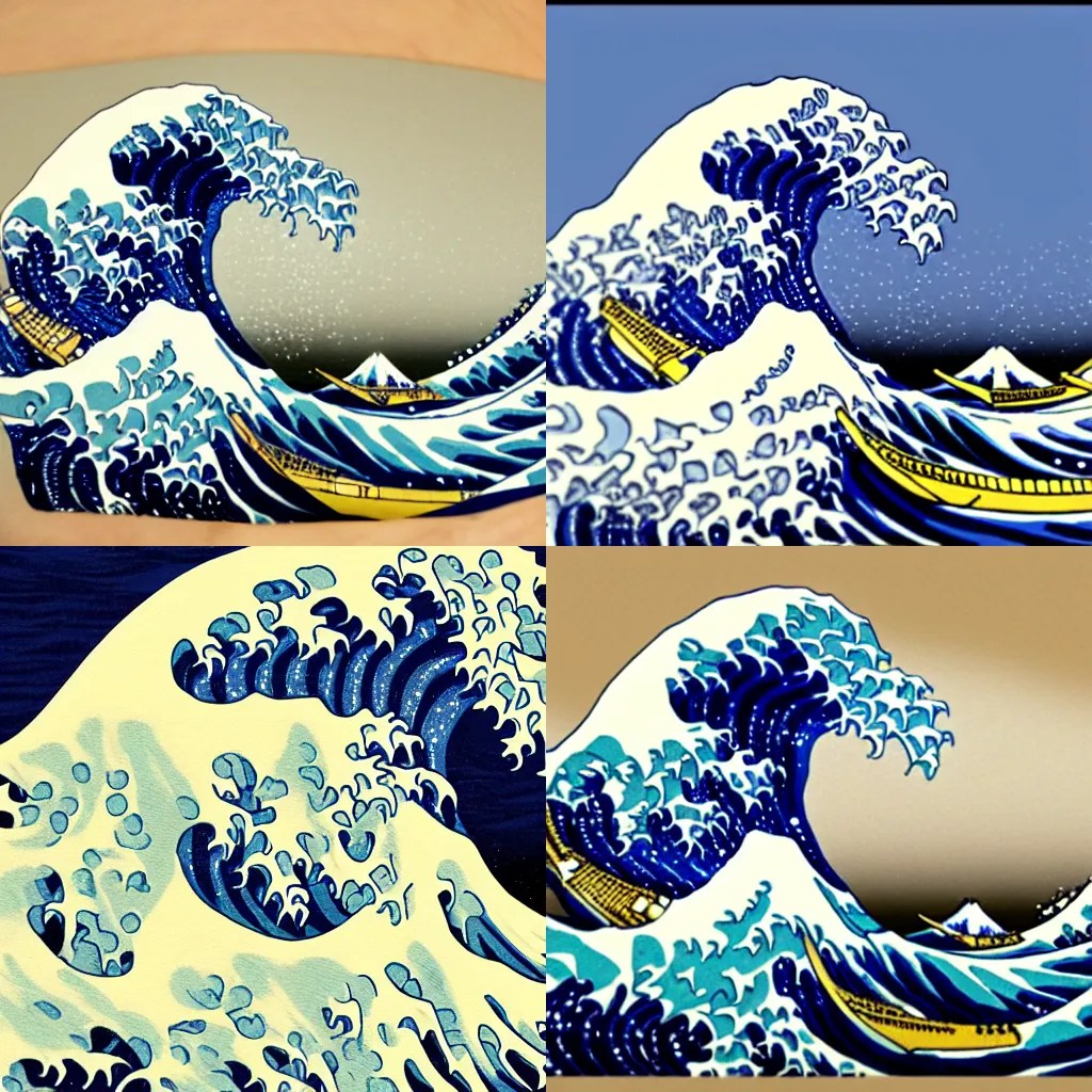 The Great Wave off Kanagawa as a hand, 4k Stable Diffusion OpenArt