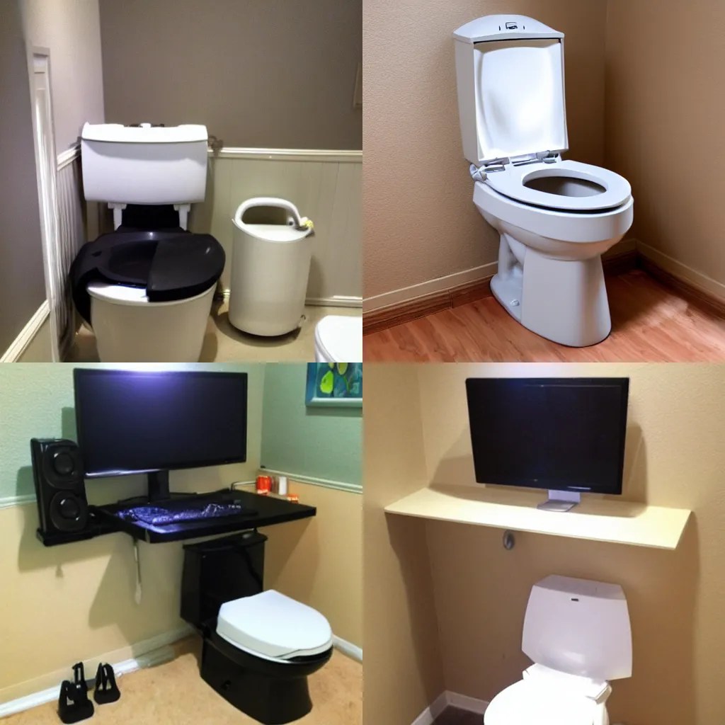 gaming setup with toilet instead of chair Stable Diffusion OpenArt