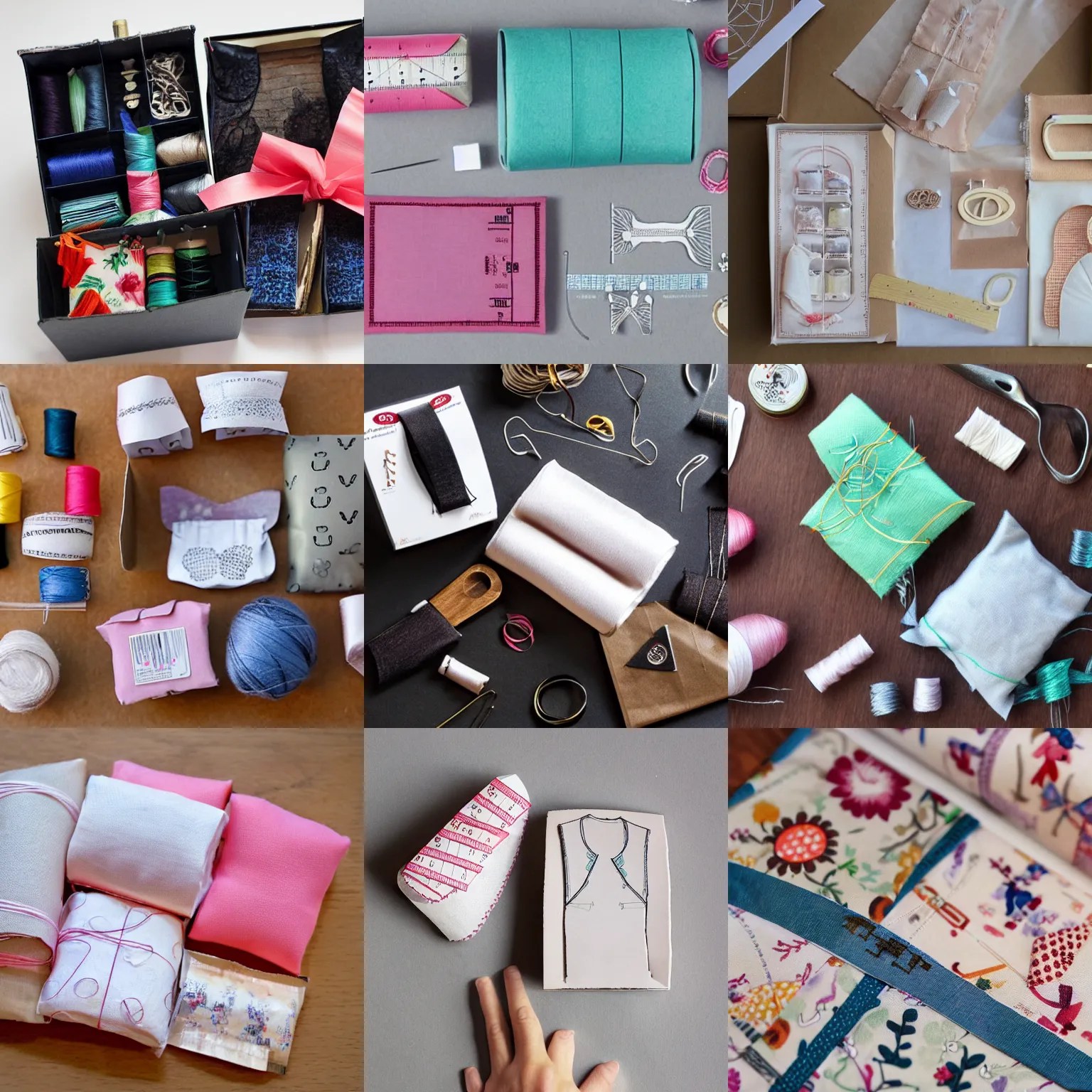 sewing notions packaged like model pieces Stable Diffusion OpenArt