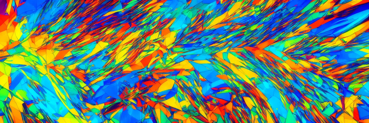 abstract landscape, Mural, Ray Tracing Reflections, Stable Diffusion